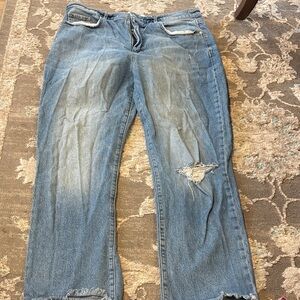 LOFT Blue Ripped Boyfriend Jeans